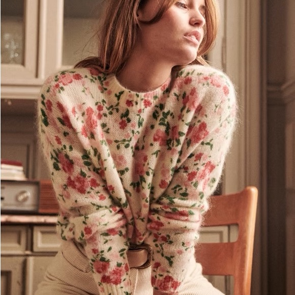 Sezane Amaya Sweater in Ecru/ Multicolor size medium - Picture 2 of 6